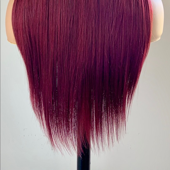 Long Straight 24” Deep Burgundy Lace Front Synthetic Wig - Picture 16 of 16